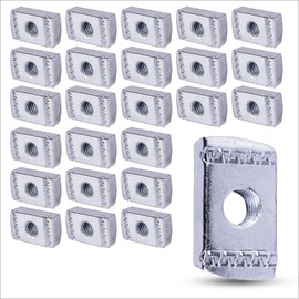 Highcraft OTDO-A36-50 1/4 inch Thread x 1-3/8 inch Strut Channel Nuts, Carbon Steel with Zinc Finish- 50 Pack