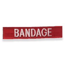 Medical Name Tapes - 1" x 5" for Packs and Pouch Designations (Bandage - White on Red)