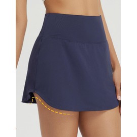baleaf Womens Tennis Skirt Skorts for Woman High Waisted Golf with Shorts Pockets Athletic Running Navy Blue S