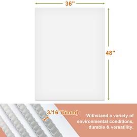 Falling in Art 36x48 Corrugated Plastic Board, 3 Pack Coroplast Plastic Sheet, 3/16 Inch Thick White Double-Sided Blank Poster Board for Indoor and Outdoor Use