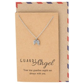 quan jewelry Guardian Angel Necklace with Greeting Card, Christmas Gifts for Women