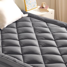 SLEEP ZONE Extra Thick Queen Mattress Topper for Back Pain, Plush Breathable Thick Mattress Pad Cover, Down Alternative Soft Bed Topper with Elastic Fitted Deep Pocket