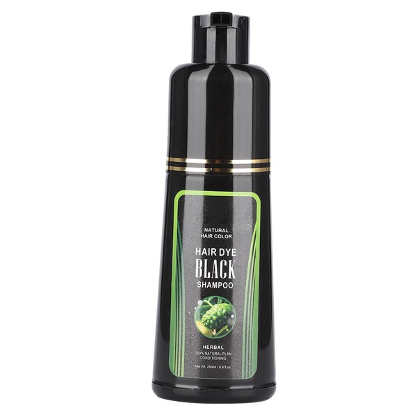 Hair Dye Shampoo, Natural Nourishing Element Black Colouring Shampoo for Men and Women, Grey/White Hair, Improves Follicle Root Growth (250 ml)