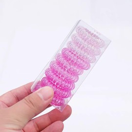 9-Pack Women's Hair Ties - Waterproof Hair Ties for Women Spiral Hair Ties for Thick Hair Elastic Hair Ties for Thin Hair Elastic and Spiral Hair Ties(Pink)