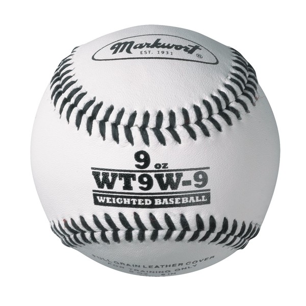 Markwort Lite Weight and Weighted Leather Baseball, White, 4-Ounce