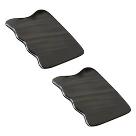 Beavorty 2pcs Natural Black Horn Gua Sha Scraping Plate for Stress Relief and Health Care Versatile Massage Tool for Face Body and Limbs Enhance Blood Circulation and Complexion
