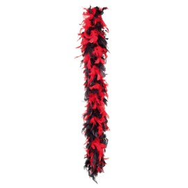 PARTY DISCOUNT ® Feather boas 180 cm long, tinsel, red/black