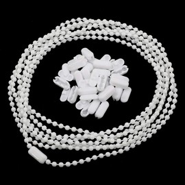 Roller Blind Chain, 3 Metres, White, Replacement Parts, Vertical Roller Chain, Continuous Chain, Pack of 20, Roller Blind Connector, Connecting Clamps for Vertical Blinds (150 cm Operating Length)