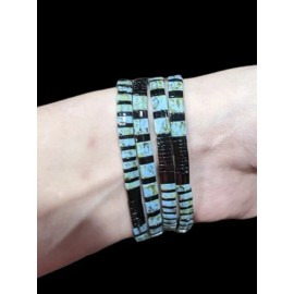 Boho Miyuki Tila bracelet boho Japanese glass tile stackable minimal USA