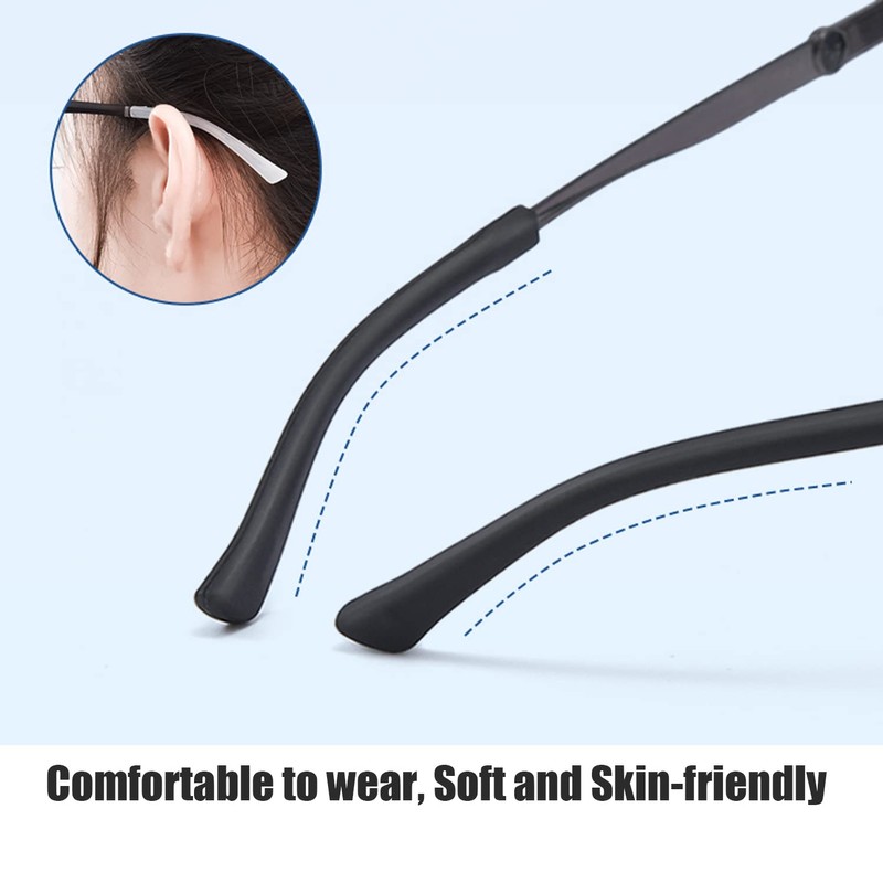 UPIONIC Replacement Glasses End Tips, Anti-Slip Silicone Ear Sock Pieces