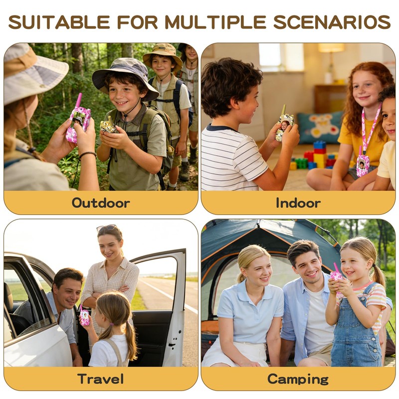 GamiAcces Video Walkie Talkies for Kids with Camera, Rechargeable
