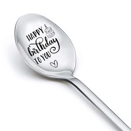 Birthday Spoon Gifts for Women Men Happy Birthday To You Spoons for Best Friend Daughter Son Birthday Gift for Girls Boys Bday Gifts for Sister Brother Happy Birthday Gifts for Mom Dad Coffee Spoon