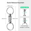 TISUR Titanium Quick Release Keychain, Retractable Key Chain Detachable Keychain