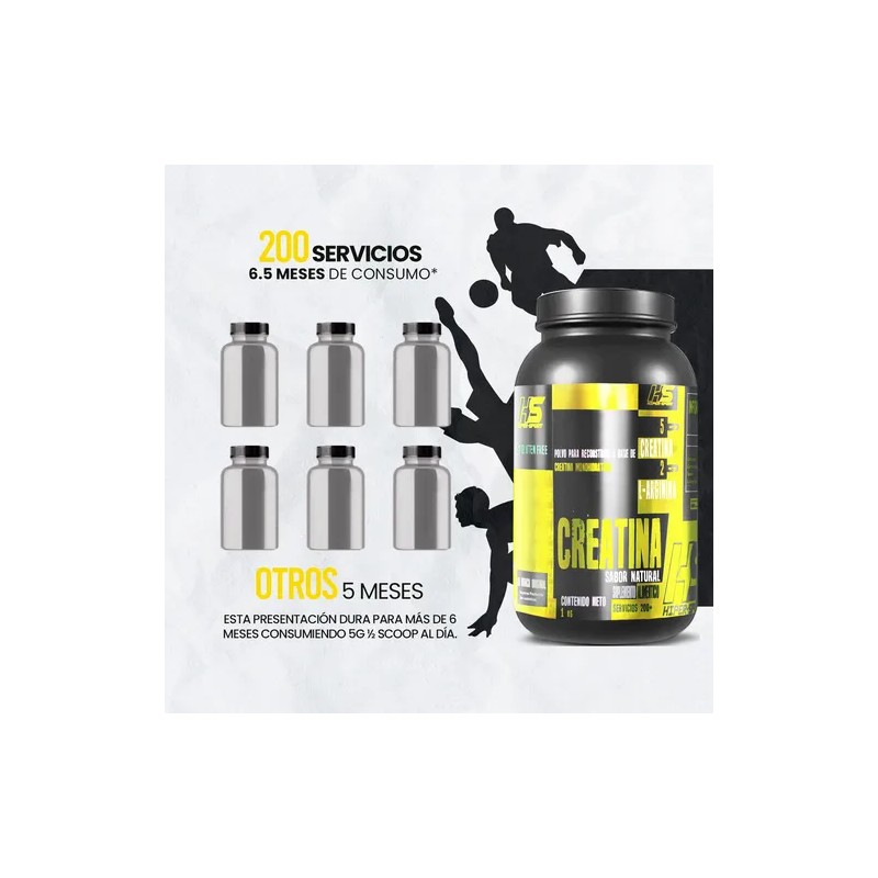 Creatina Monohidratada Hs 1kg 200 Servicios Hiper Sports