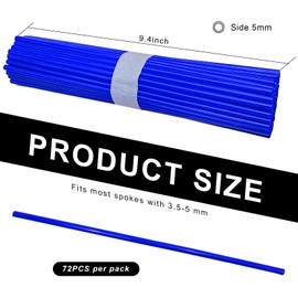 NYTKL 72 PCS Dirt Bike Spoke Skins Covers, Wheel Spoke Skins Wrap Covers Trim for 8"-21" Rims, Wheel Rim Pipe Trim Decoration Protector for Motorcycle Dirt Bike Wheelchair (Dark Blue)