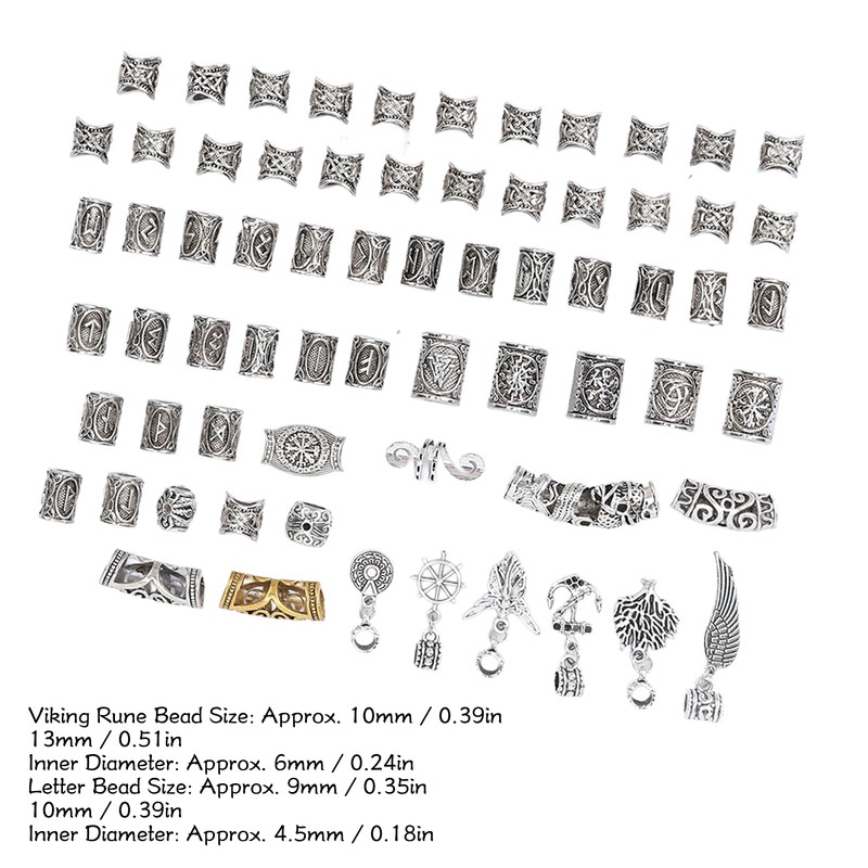 106pcs Dreadlocks Hair Rings Alloy Different Shapes Exquisite Patterns Hair