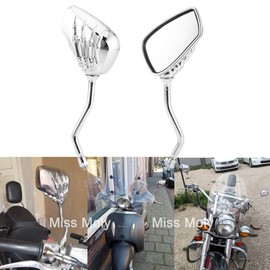 8mm 10mm Skeleton Skull Claw Motorcycle Mirrors Ghosts Hand Rearview Side Mirrors (Silver)