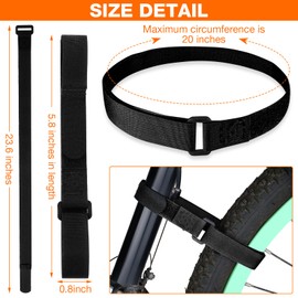 HESTYA 12 Pieces Bike Rack Straps 26 Inches Adjustable Bike Cinch Straps Wheel Stabilizer Bicycle Accessories for Transporting Bicycles(Black)