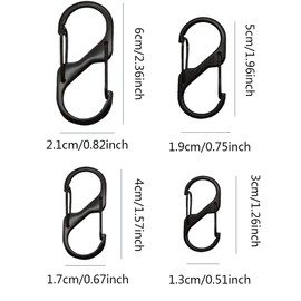 28 Pcs 4 Sizes Zipper Lock Clip Small Keychain Clip Backpack Lock Carabiner Clip Luggage Clip Micro Lock for Locking Travel Hiking Fishing Camping Outdoor Deterrent Anti Theft Keeps Zippers Closed