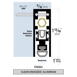 7253CA Semi-Mortised Automatic Door Bottom (30")