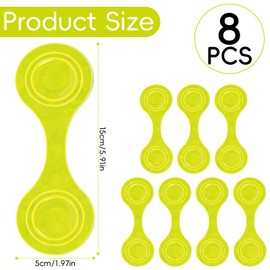 Youkly Pack of 8 Magnetic Reflector, Flex Reflector Clips Pendant for Children, Reflectors for Clothes, Prams, Jackets, Backpacks, Clothes, Bicycle (8 Pieces)