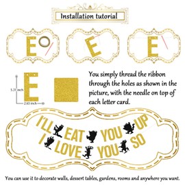 I'll Eat You Up I Love You So Banner Wild Birthday Party Decorations Baby Boy Wild One Party Decoration Boy 1st Birthday Party Supplies Black