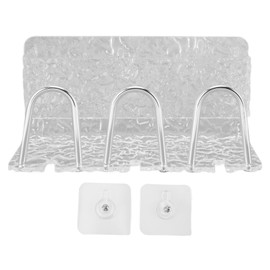 Water Ripple Toothbrush Holder Acrylic Punch Free Wall Mount Toothbrush Holder for Bathroom for 3 Cups