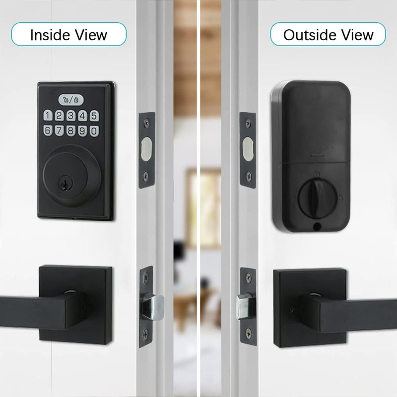 Keyless Entry Door Lock with 2 Handles, Electronic Keypad Deadbolt