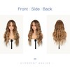 Long Dark Blonde Wavy Wig with Curtain Bangs for Women