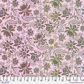 Free Spirit NEW! TULA PINK ROAR! WILD VINE in BLUSH ROAR RAINBOW FLORAL COTTON FABRIC HY