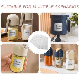 Etiquetas Adhesivas 216 Pegatinas Impermeables y Resistentes al Aceite en Español para Clasificación Conveniente para Tarros de Especias en Cocina y Hogar
