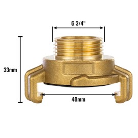 Poppstar Brass Quick Coupling 3/4 Inch Male Thread (G 3/4 Inch Thread to Claw Coupling System Geka)