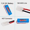XUNTU 7.2V 3800mAh NIMH Battery (2 Pack) for RC Cars,