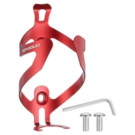 sourcing map Bike Water Bottle Holder Lightweight Alloy Universal Bicycle Bottle Cages Cycling Cup Holder with Screws for MTB Mountain Road Gravel, Red