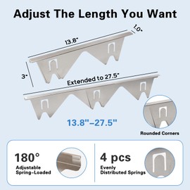 Stove Gap Covers Stainless Steel, 2 Pack Stove Gap Filler Easy Retractable Length 13.8" -27.5", Width 0.79" Stove Gap Guards Range Trim Kit, Heat Resistant Guard Between Stove Top & Counter (Silber)