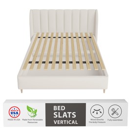 Greaton, 0.68-Inch Vertical Wooden Bunkie Board/Bed Slats, Twin, Beige