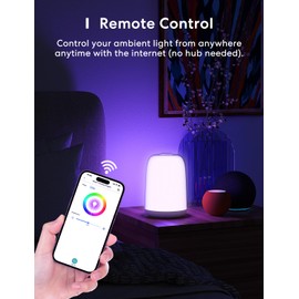 meross Smart LED Table Lamp Touch Dimmable Works with Apple HomeKit, RGBWW WLAN Night Lamp for Bedroom Living Room with Type C Interface, Works with Alexa and Google Home