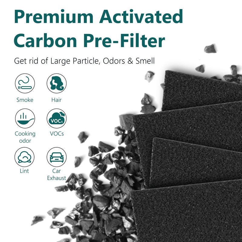Harebery 2 Pack Z-1000 Filter Replacement + 4 Extra Activated