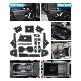 CDEFG Compatible with Jeep Renegade Facelift 2019-2023 2024 Rubber Mats Centre Console Non-Slip Mats Non-Slip Rubber Mat Renegade 2024 Accessories (White)