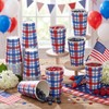 Tioncy 50 Pcs 12oz Patriotic Paper Cups, Red White Blue