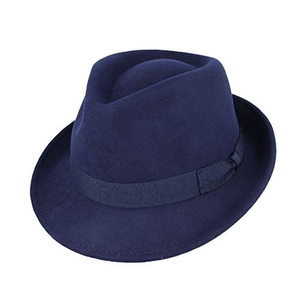 Maz Elegant 100% Wool Trilby Hat Waterproof & Crushable Handmade