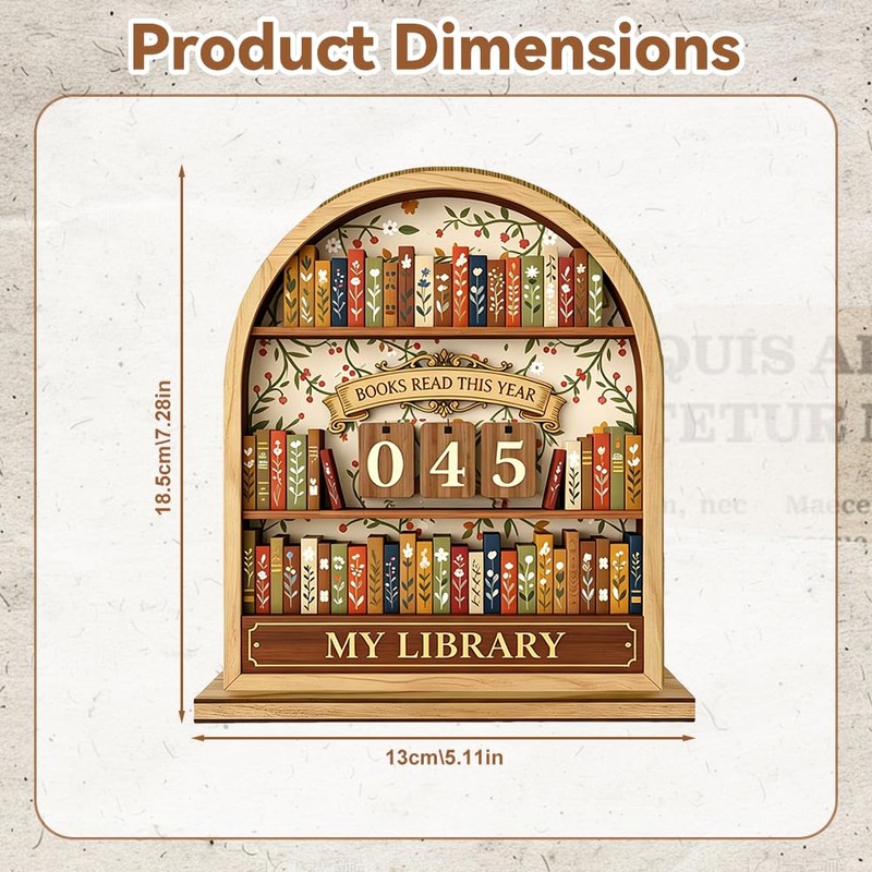 Books Read This Year Counter, 3D Book Reading Tracker Counter