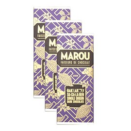 Marou Origin Dak Lak 70% Cacao Dark Chocolate 3-Pack | Vietnam Single Origin, Dairy Free, Gluten Free, Soy Free | 3 x 24g Mini Bar