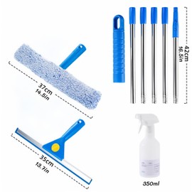 Window Cleaning Kit with Collapsible Bucket,Window Washing Kit with 6.56Ft Extension Pole,Scrubber,Professional Window Washing Kit Cleaner Tool for Home Outdoor Office Commercial Use