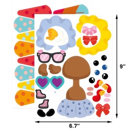 Turkey Stickers 36 Pcs Make A Turkey Face Sticker Sheets Thanksgiving Stickers Craft Kits for Kids Party Activity Games