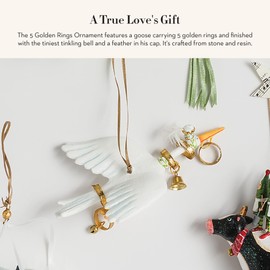 MACKENZIE-CHILDS Patience Brewster 12 Days Christmas Ornament, Christmas Tree Ornament, 5 Golden Rings