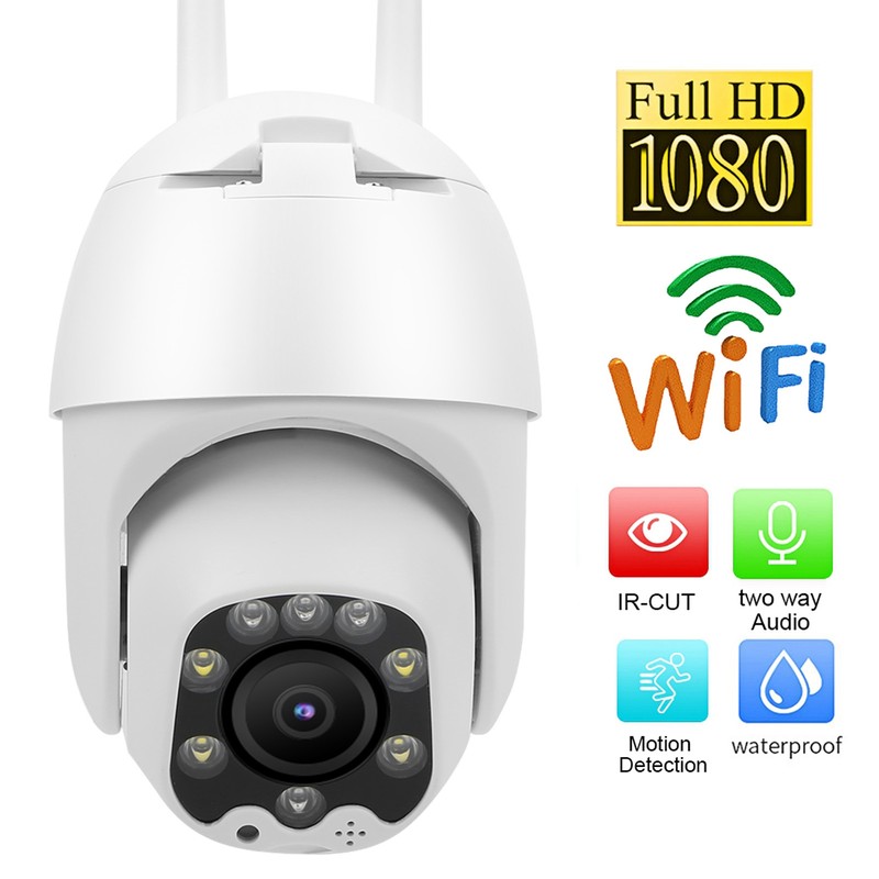 1080P Wifi PTZ Camera 8 Lights Nigh Vision IP66 Waterproof