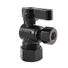 Kingston Brass KF5330MB 5/8" OD Comp x 3/8" OD Comp Angle Stop Valve, Matte Black