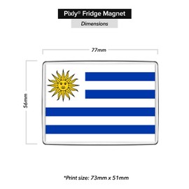 Pixly® Uruguay Flag Fridge Magnet Large Jumbo Size Uruguayan Keepsake Country Souvenir Novelty Refrigerator Magnets Gift