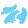3Pcs Surfboard Fins Nylon Plastic Blue Thruster Fin Surfing Board